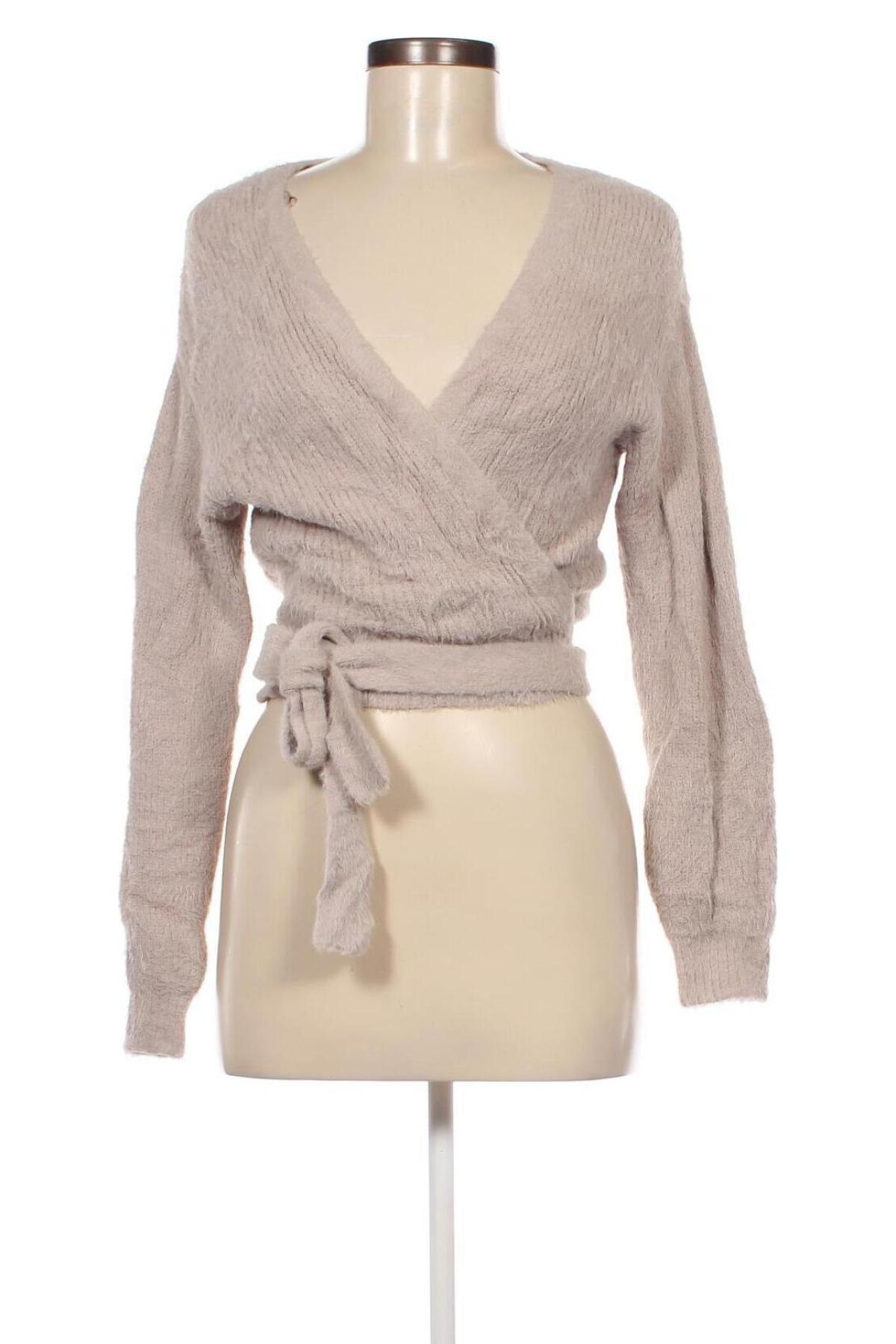 Cardigan de damă Bershka, Mărime S, Culoare Bej, Preț 38,99 Lei