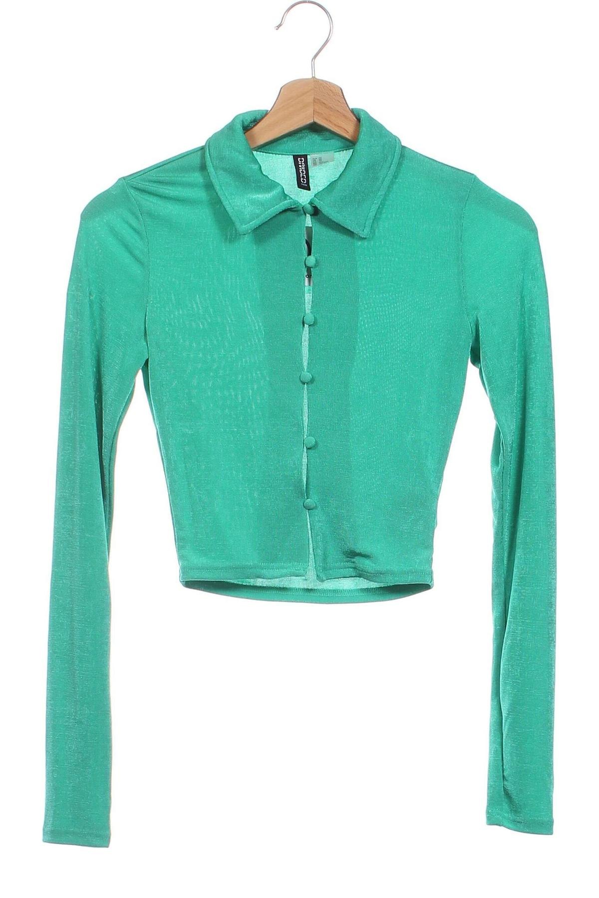 Damenbluse H&M Divided, Größe XS, Farbe Grün, Preis 8,99 €