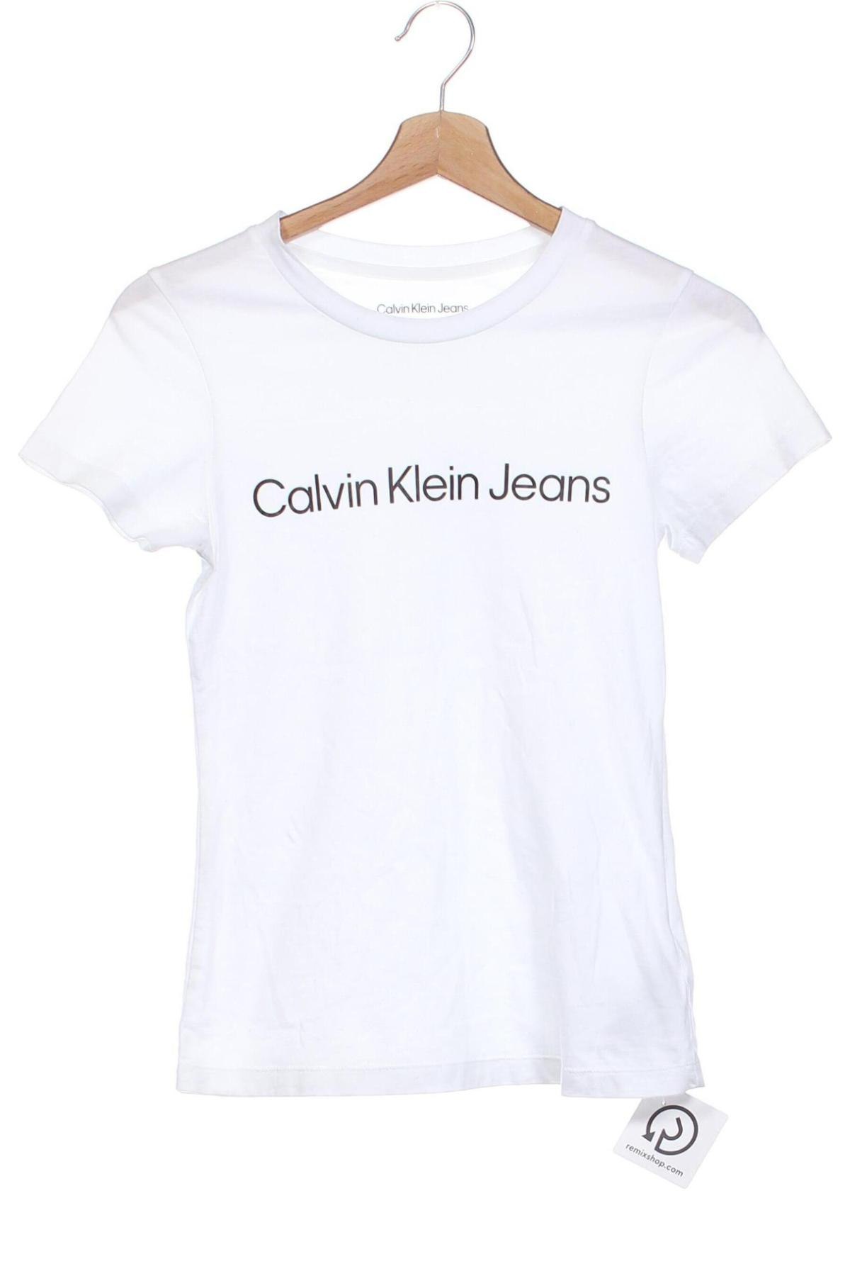 Дамска тениска Calvin Klein Jeans, Размер XS, Цвят Бял, Цена 33,97 лв.