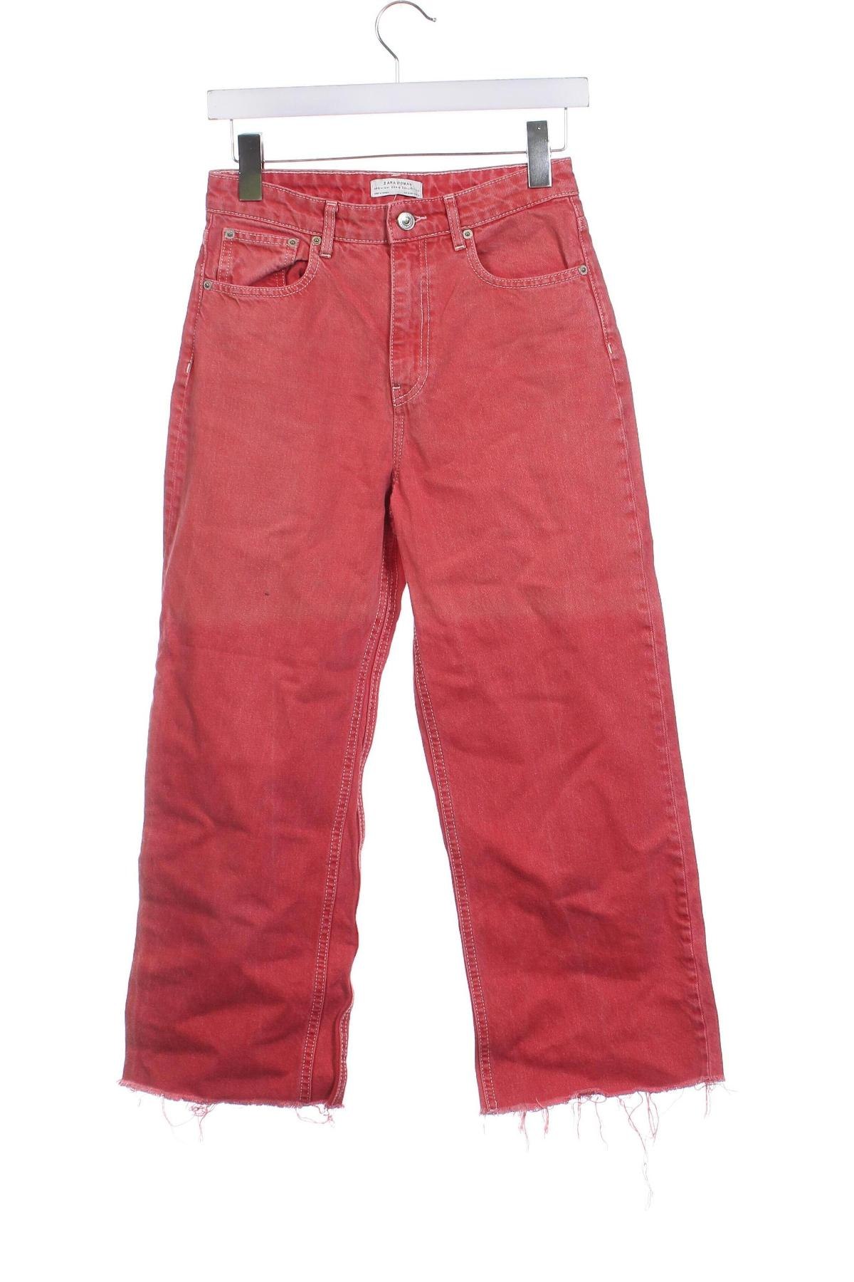 Damen Jeans Zara, Größe XS, Farbe Rot, Preis 8,99 €