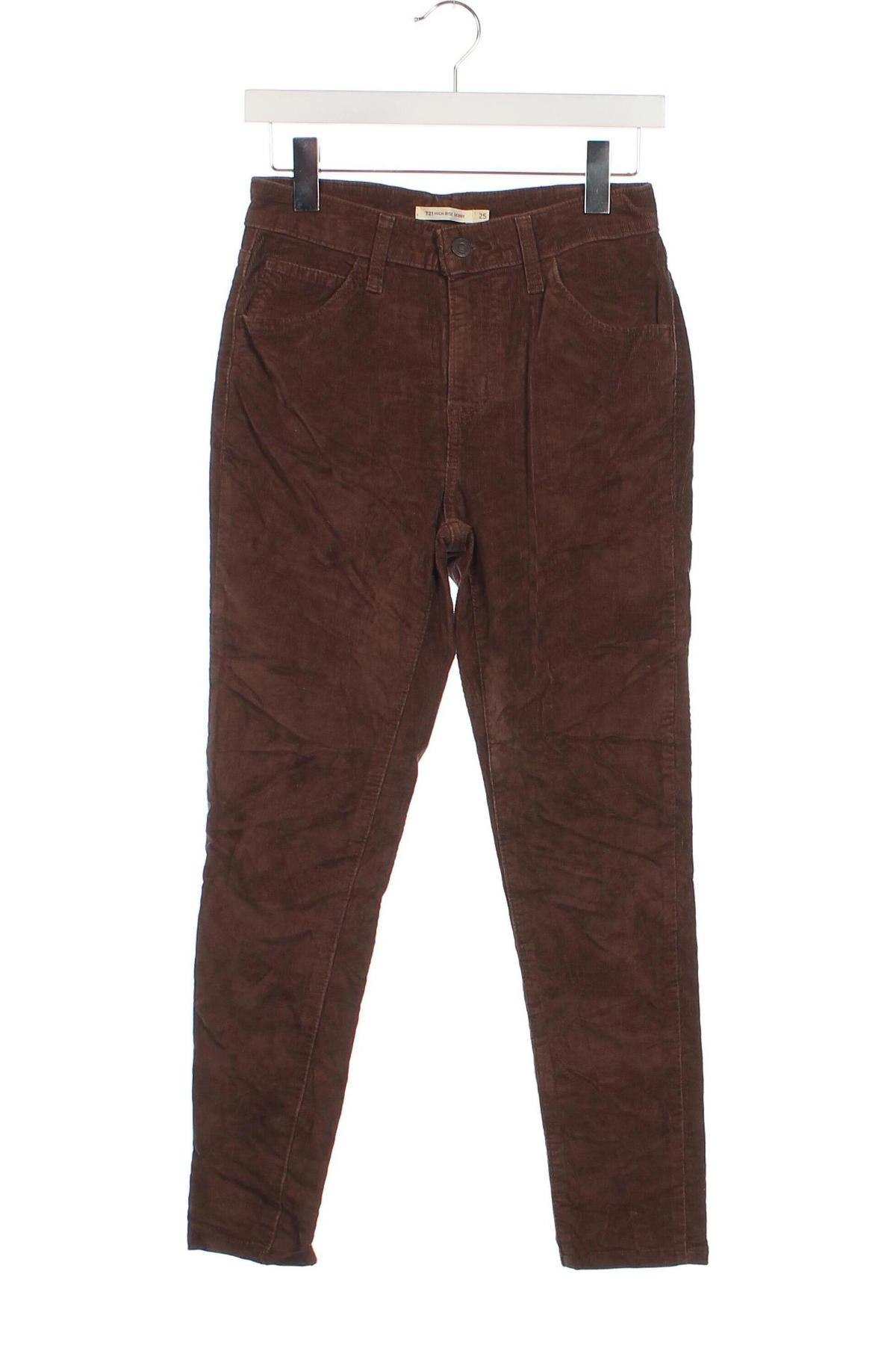 Pantaloni de velvet de femei, Mărime S, Culoare Maro, Preț 95,99 Lei