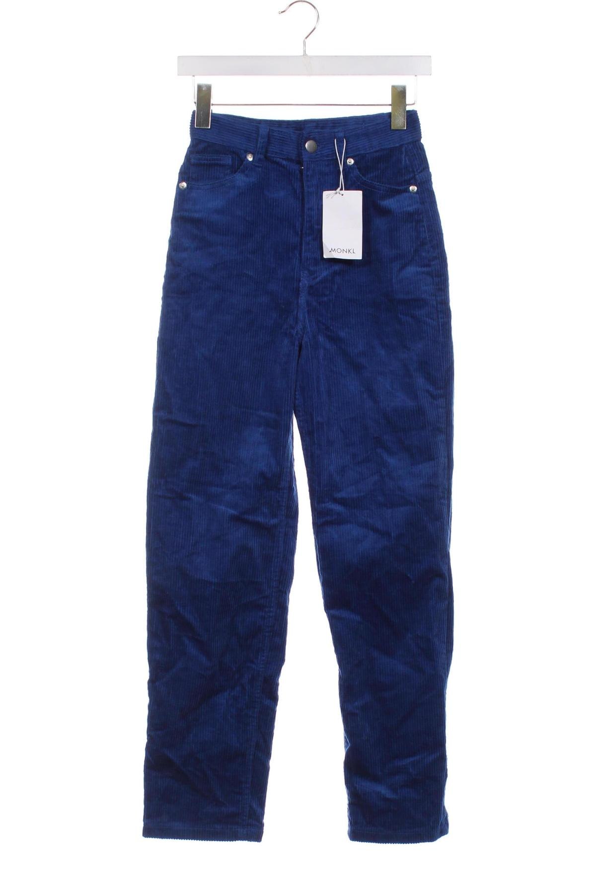 Pantaloni de velvet de femei Monki, Mărime XS, Culoare Albastru, Preț 64,99 Lei