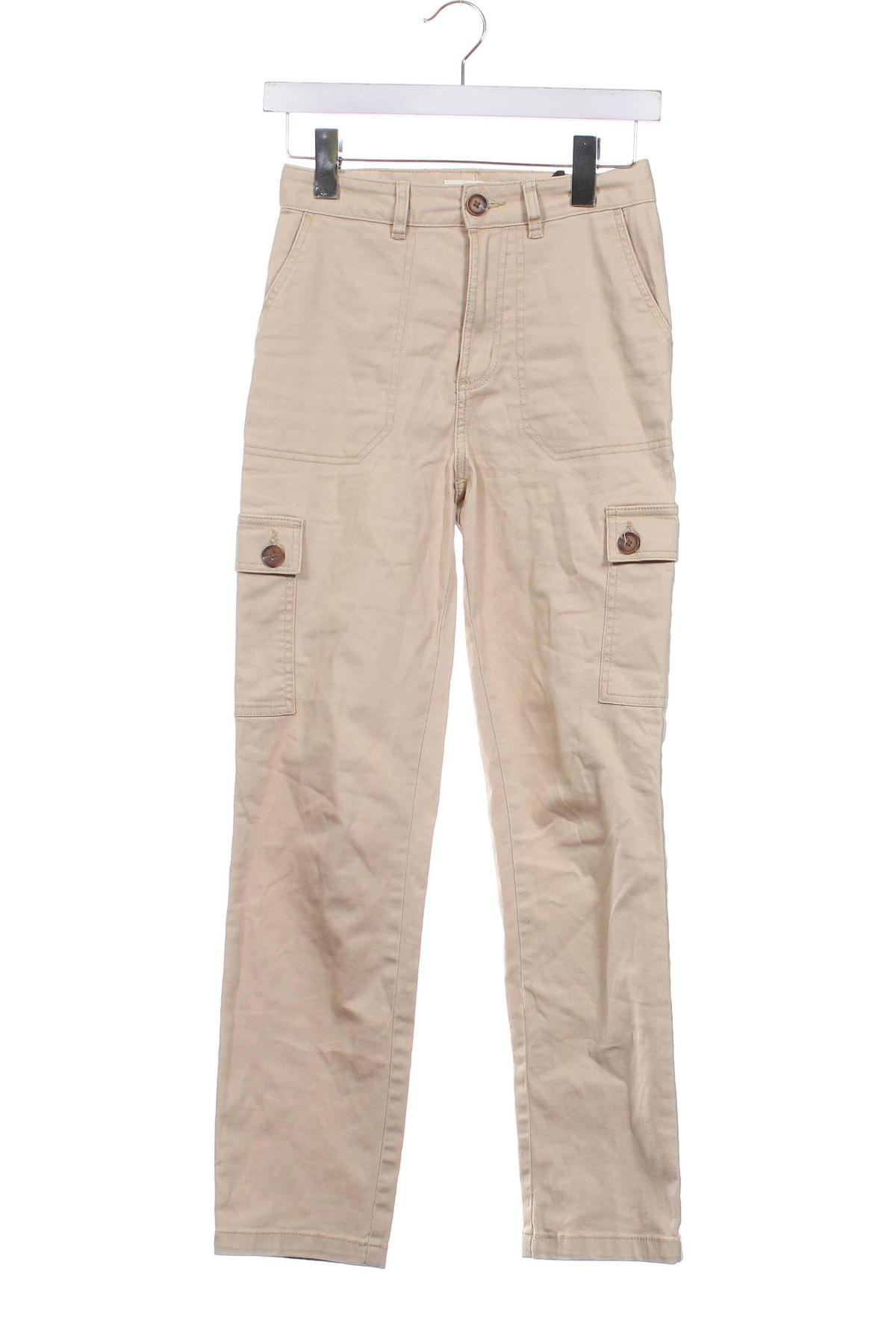 Pantaloni de femei H&M L.O.G.G., Mărime XXS, Culoare Bej, Preț 52,99 Lei