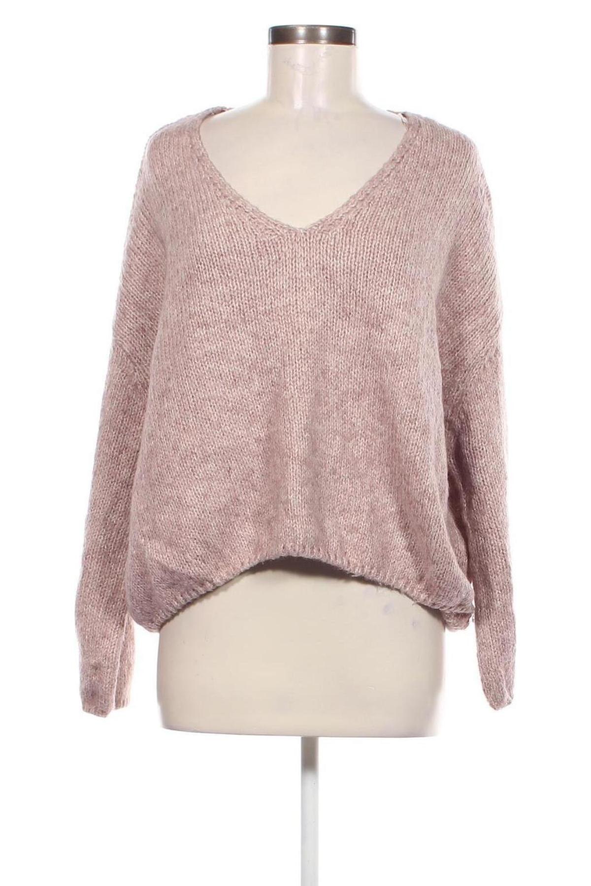 Damski sweter Pull&Bear, Rozmiar L, Kolor Popielaty róż, Cena 47,99 zł