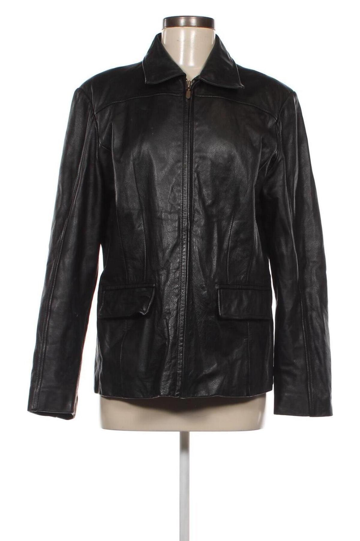 Damen Lederjacke, Größe L, Farbe Schwarz, Preis 27,49 €