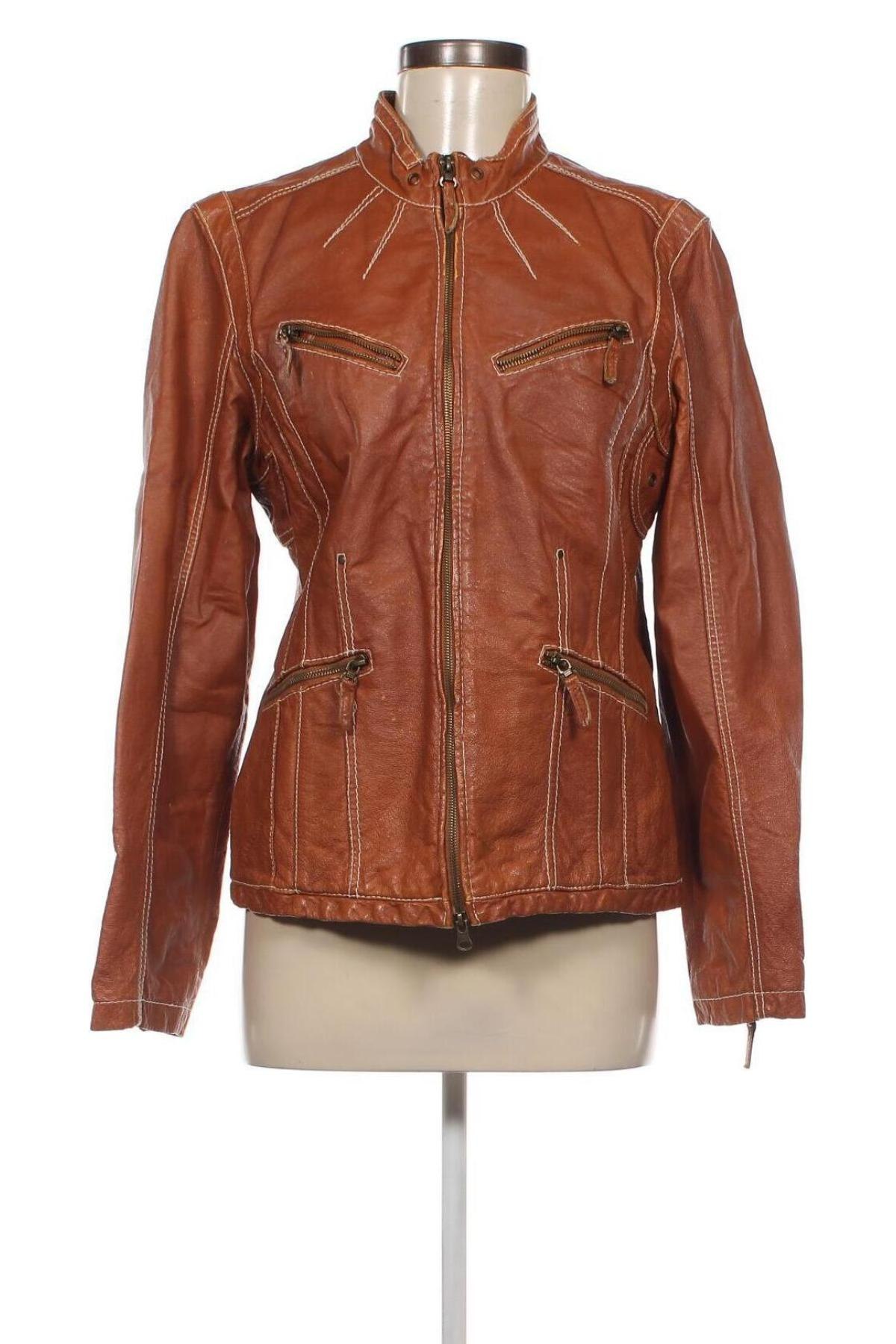 Damen Lederjacke Heine, Größe L, Farbe Orange, Preis 123,99 €