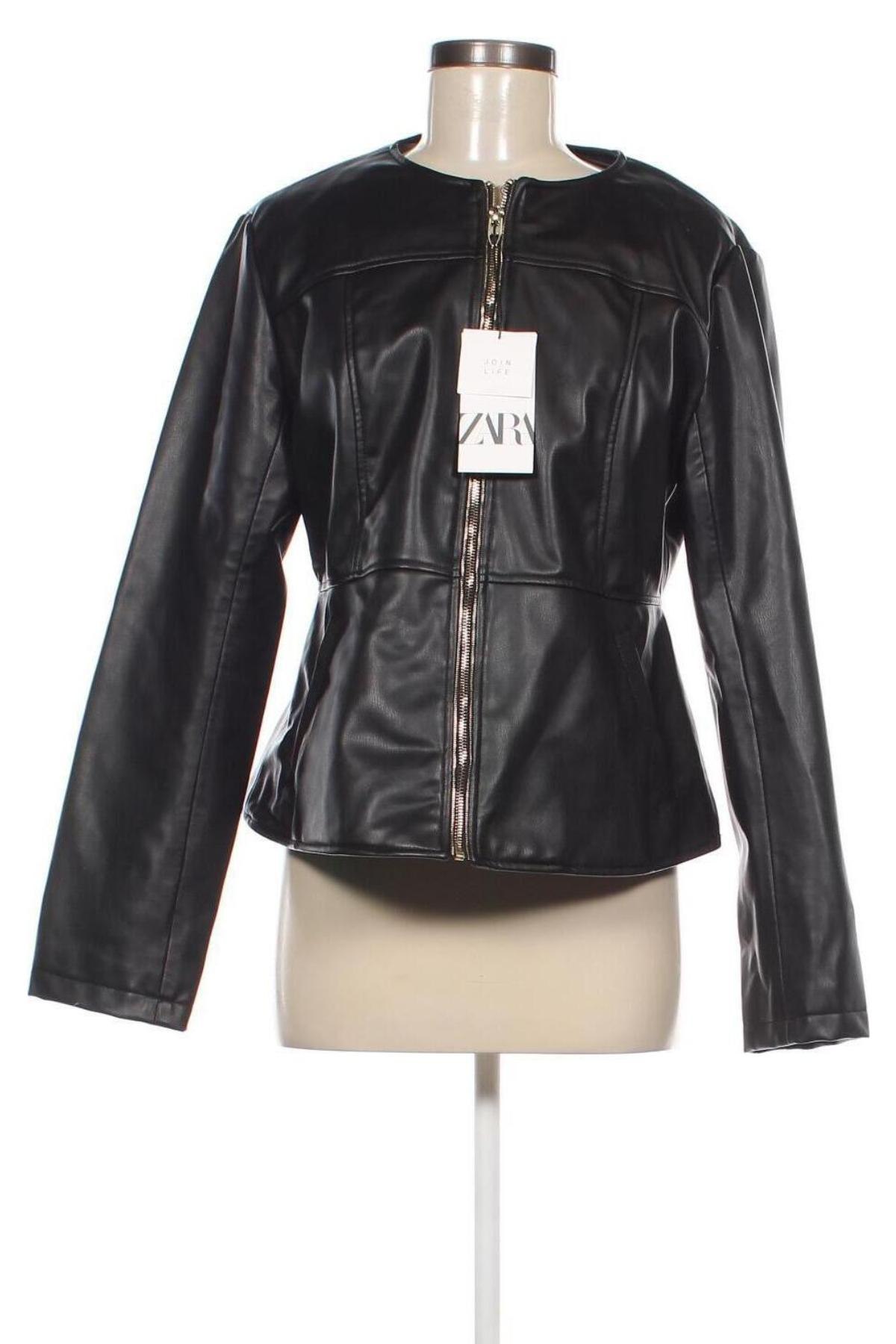 Damen Lederjacke Zara, Größe XXL, Farbe Schwarz, Preis € 33,99