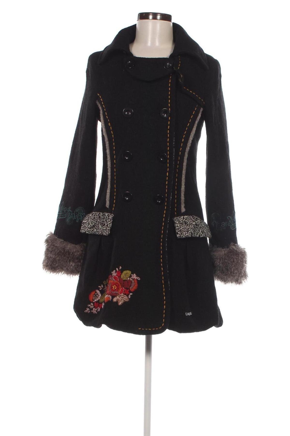 Damenmantel Desigual, Größe S, Farbe Schwarz, Preis 96,12 €