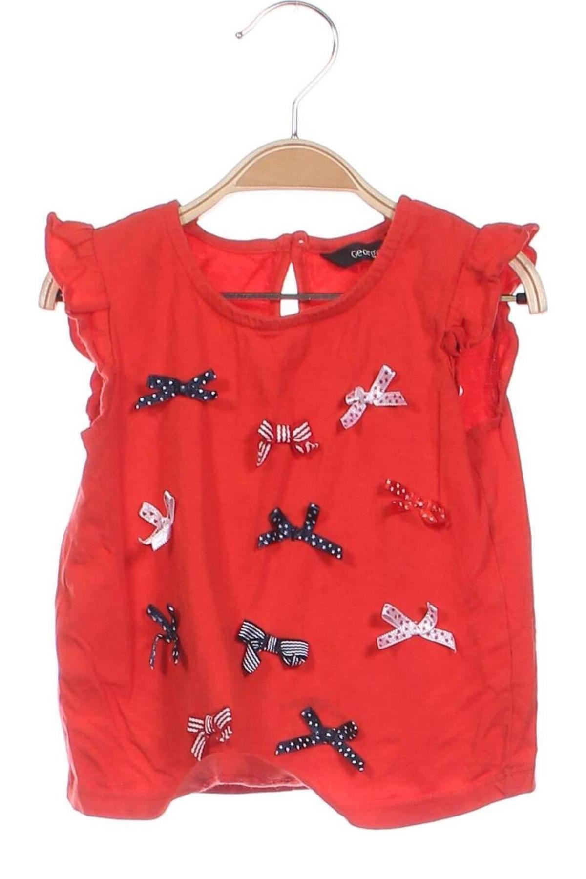 Kinder Shirt George, Größe 1-2m/ 50-56 cm, Farbe Rot, Preis 2,23 €