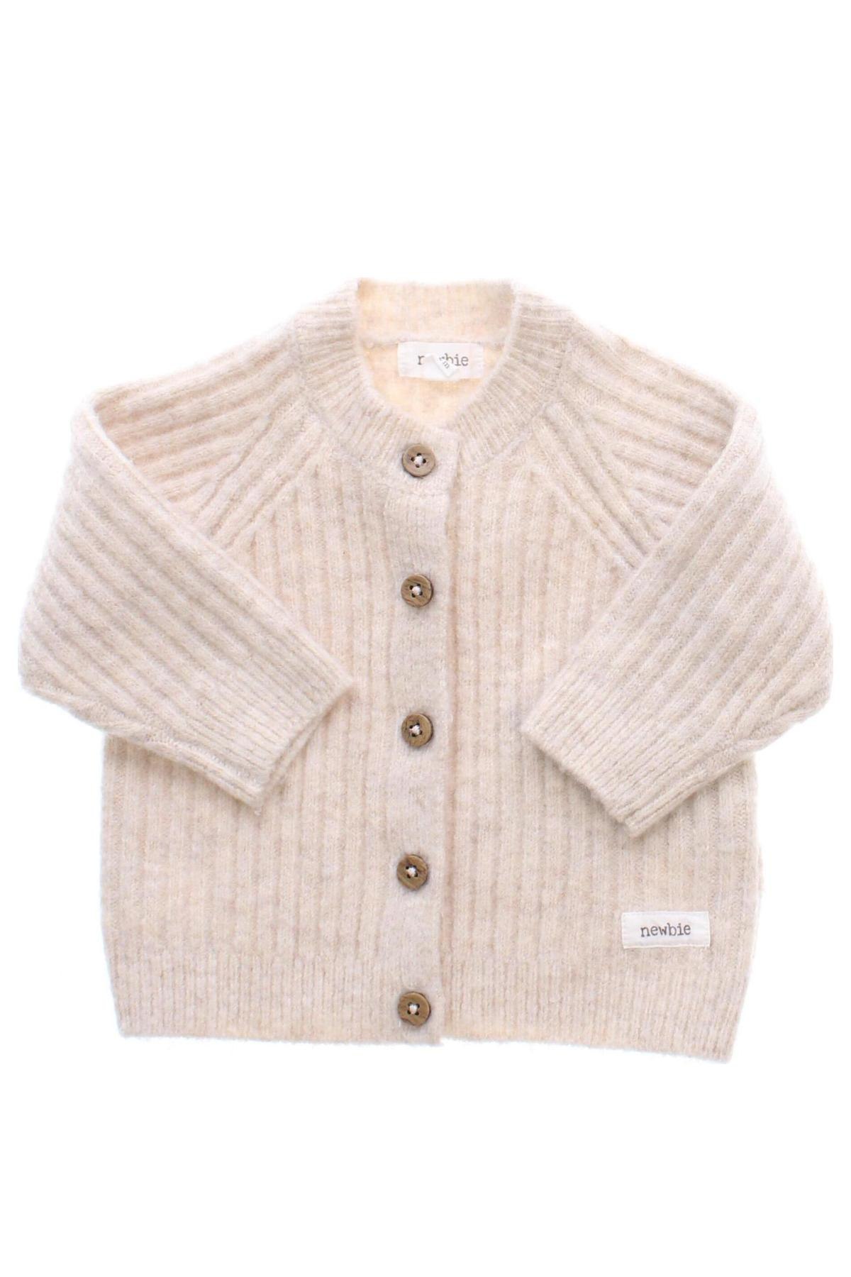 Kinder Strickjacke Newbie, Größe 1-2m/ 50-56 cm, Farbe Beige, Preis € 5,99