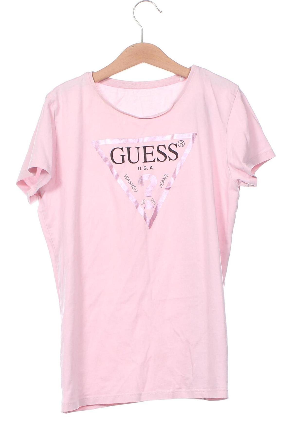 Dziecięcy T-shirt Guess, Rozmiar 15-18y/ 170-176 cm, Kolor Różowy, Cena 45,98 zł