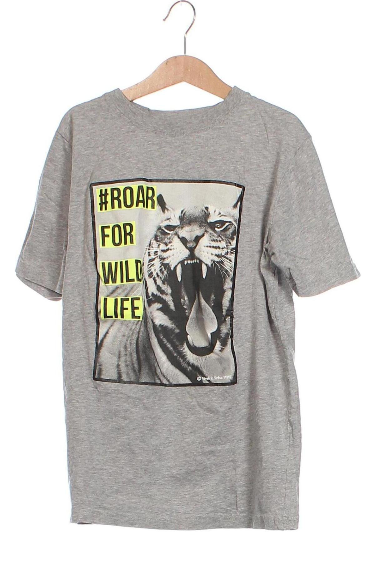 Dziecięcy T-shirt H&M, Rozmiar 10-11y/ 146-152 cm, Kolor Szary, Cena 16,99 zł