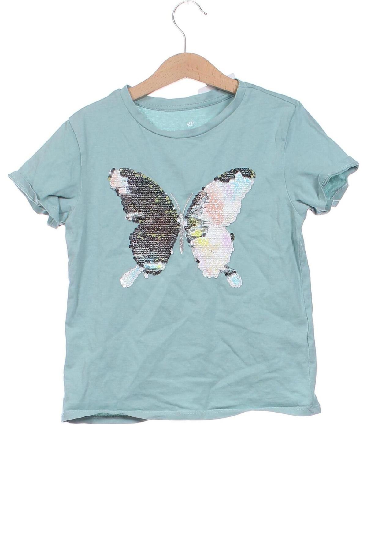 Kinder T-Shirt H&M, Größe 6-7y/ 122-128 cm, Farbe Grün, Preis 3,99 €