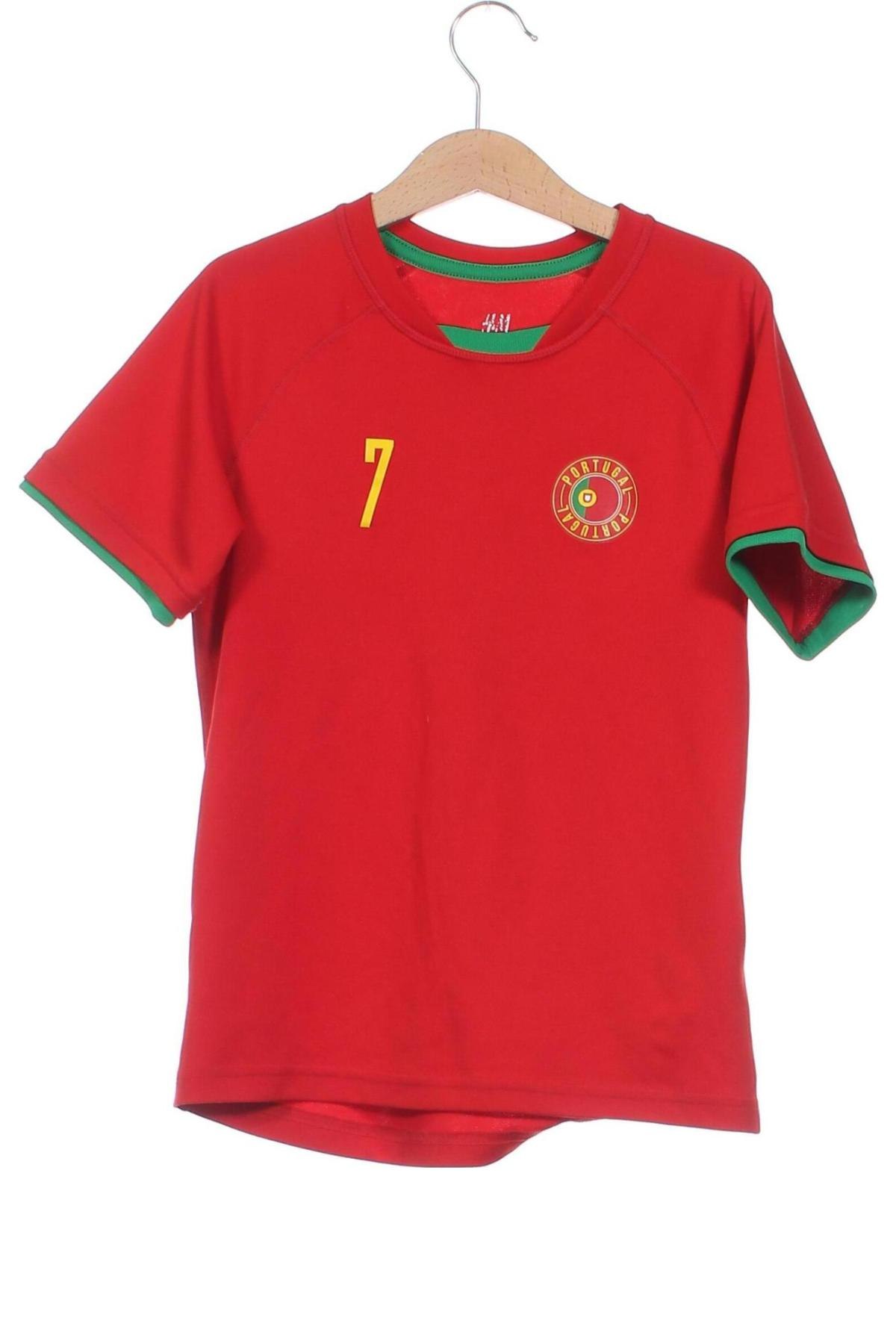 Dziecięcy T-shirt H&M Sport, Rozmiar 6-7y/ 122-128 cm, Kolor Czerwony, Cena 26,99 zł