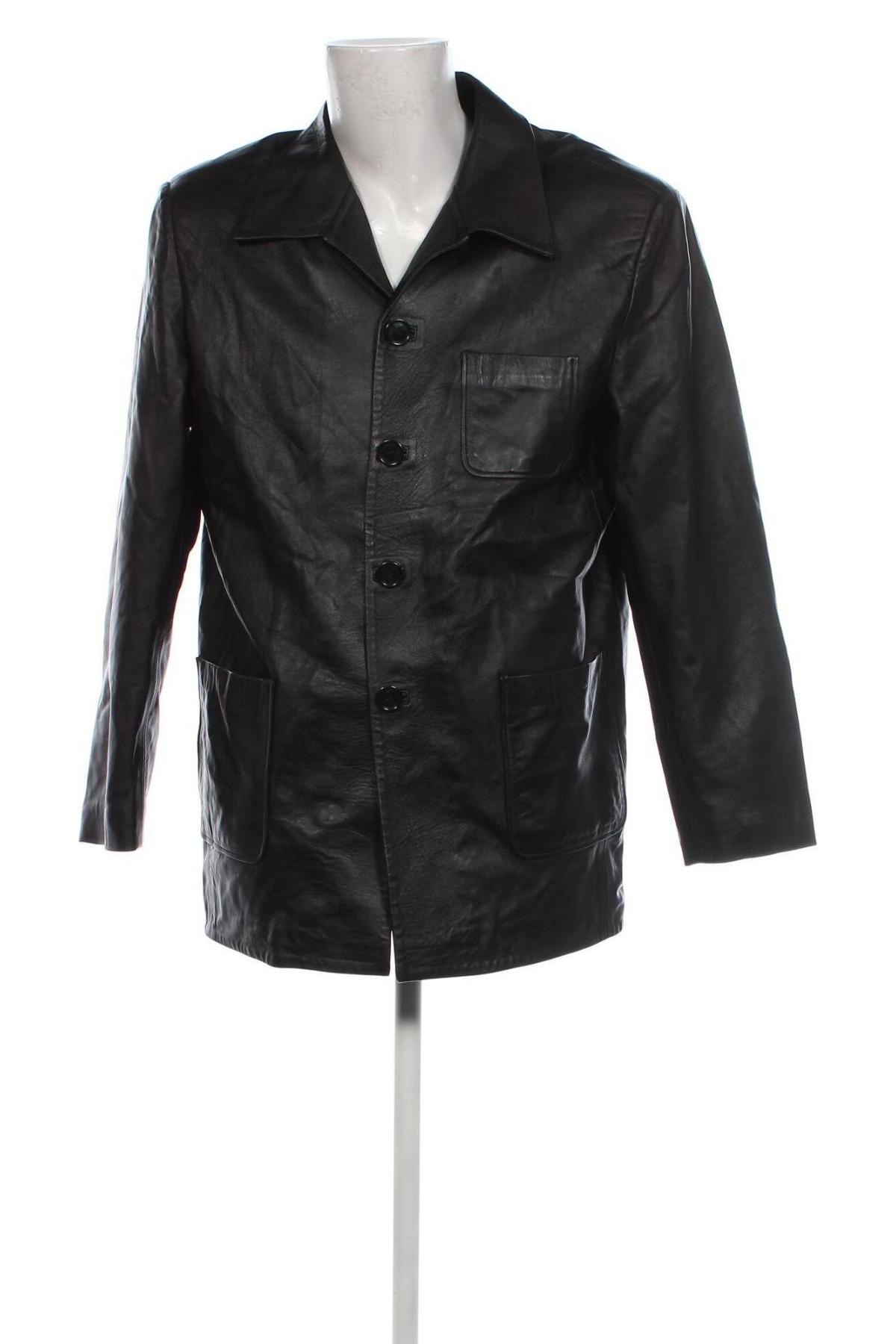 Herren Lederjacke, Größe L, Farbe Schwarz, Preis 33,99 €