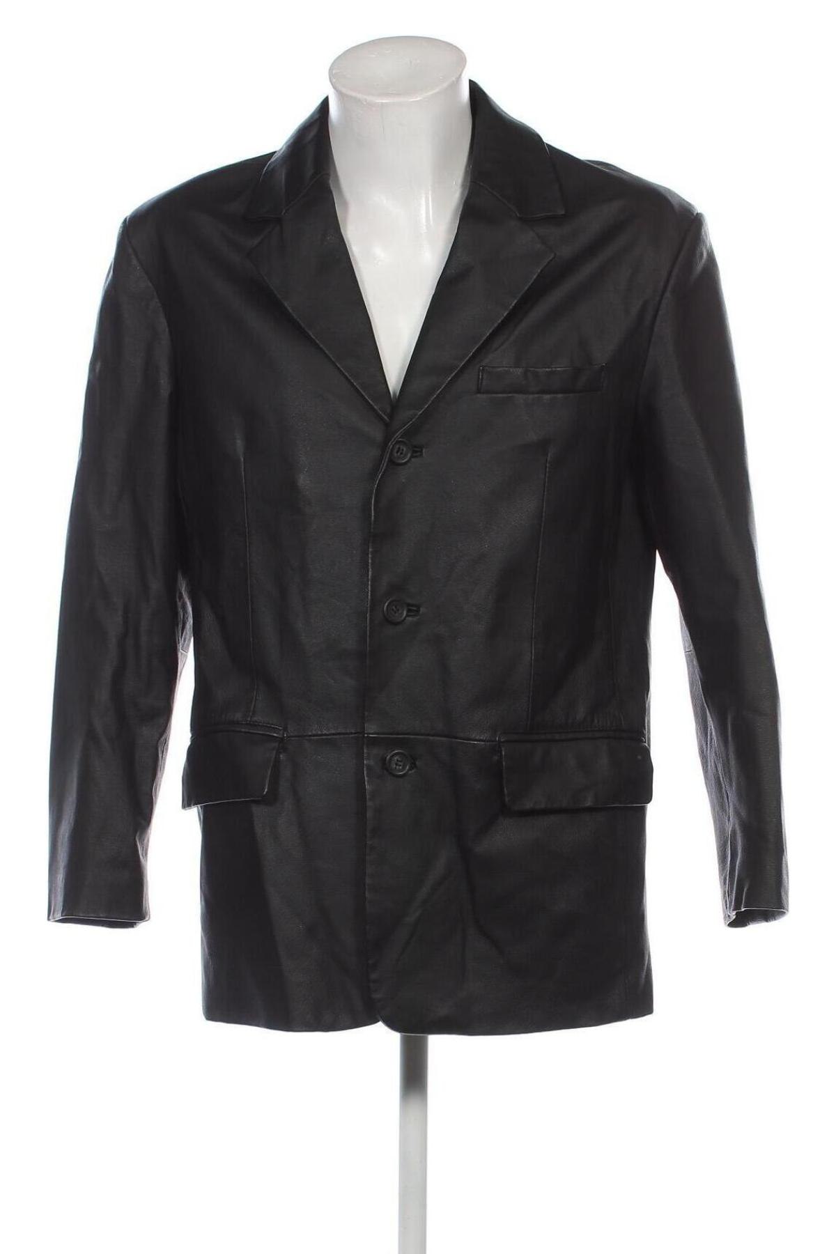 Herren Lederjacke, Größe XL, Farbe Schwarz, Preis 33,99 €