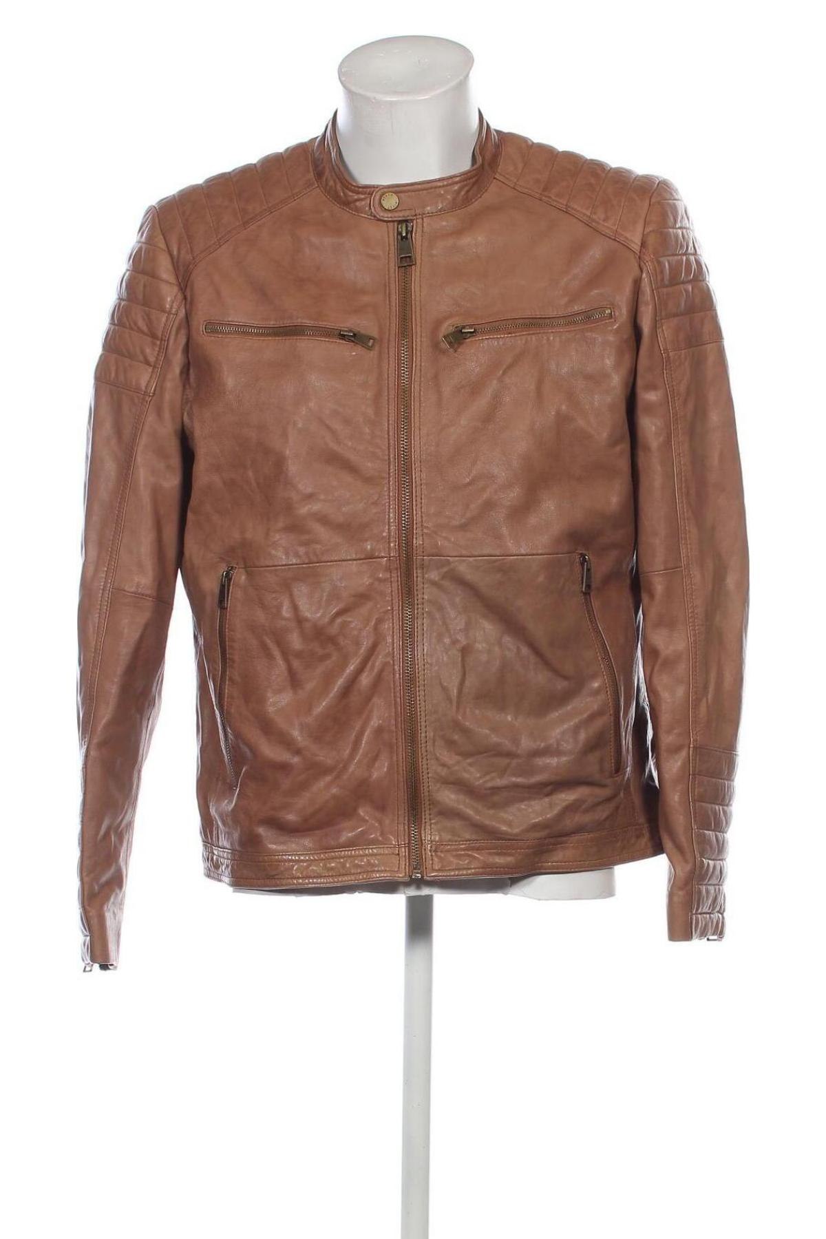 Herren Lederjacke Black Rivet, Größe L, Farbe Beige, Preis 99,99 €