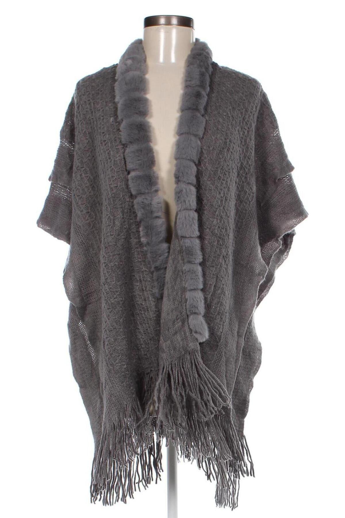 Poncho, Größe M, Farbe Grau, Preis € 12,49