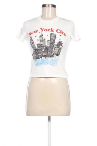 Damen T-Shirt Bershka, Größe XS, Farbe Weiß, Preis € 8,75