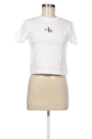Damen T-Shirt Calvin Klein Jeans, Größe XS, Farbe Weiß, Preis 39,99 €