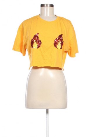 Γυναικείο t-shirt Zara, Μέγεθος M, Χρώμα Κίτρινο, Τιμή 8,99 €