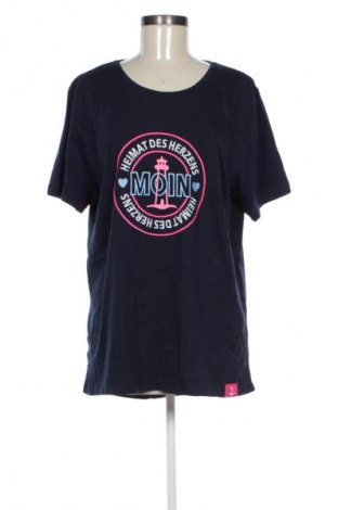 Damen T-Shirt Zwillingsherz, Größe XXL, Farbe Blau, Preis 27,99 €