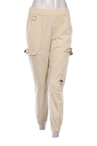 Damskie spodnie Bershka, Rozmiar L, Kolor Beżowy, Cena 66,67 zł
