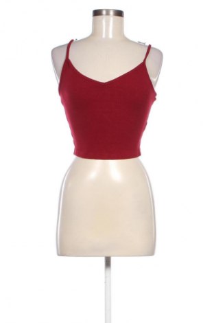 Damska koszulka na ramiączkach Bershka, Rozmiar M, Kolor Czerwony, Cena 39,08 zł