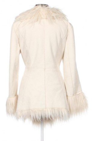 Damski skórzany płaszcz Marc Cain, Rozmiar L, Kolor ecru, Cena 1 438,16 zł