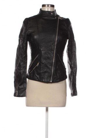 Дамско кожено яке H&M, Размер S, Цвят Черен, Цена 46,99 лв.