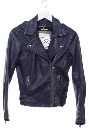 Дамско кожено яке Hilfiger Denim, Размер XS, Цвят Син, Цена 249,99 лв.