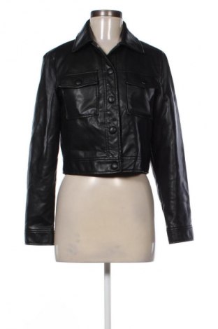 Geacă de piele pentru femei Stradivarius, Mărime M, Culoare Negru, Preț 152,63 Lei