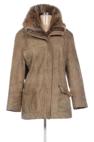 Дамско кожено яке Unbranded, Размер L, Цвят Бежов, Цена 184,30 лв.