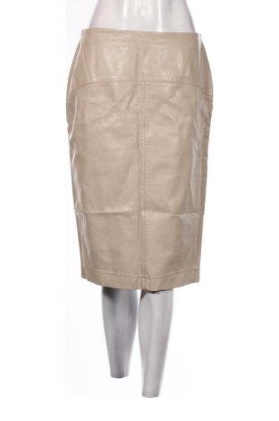 Fustă de piele Zara, Mărime L, Culoare Bej, Preț 65,99 Lei