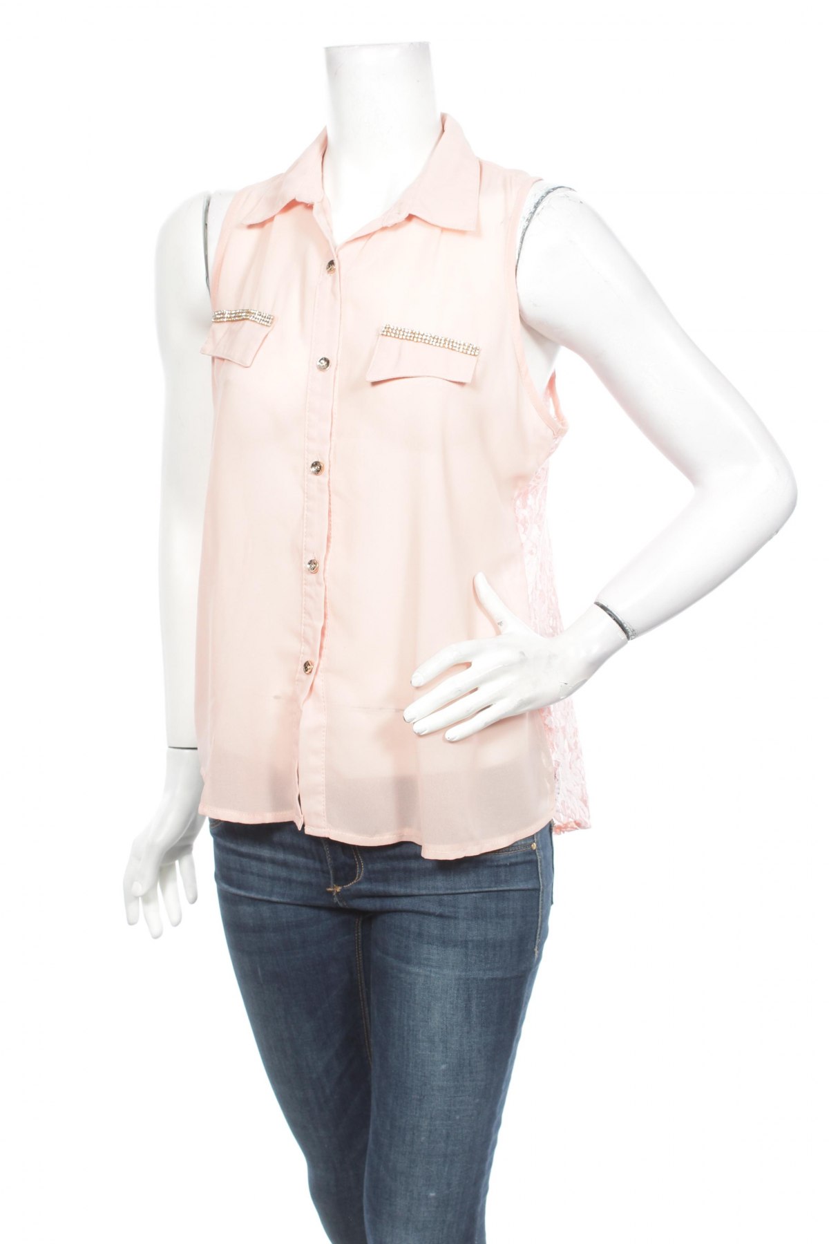 Γυναικείο πουκάμισο Miss Charm, Μέγεθος M, Χρώμα  Μπέζ, Τιμή 9,28 €
