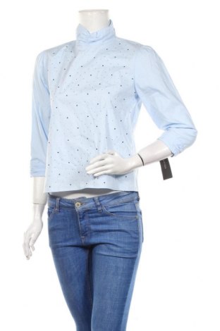 Bluză de femei Zara, Mărime S, Culoare Albastru, 100% bumbac, Preț 145,56 Lei