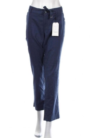 Дамски панталон Q/S by S.Oliver, Размер XL, Цвят Син, 55% лен, 45% памук, Цена 21,60 лв.