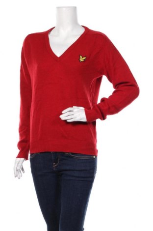 Дамски пуловер Lyle & Scott, Размер M, Цвят Червен, Вълна, Цена 23,15 лв.
