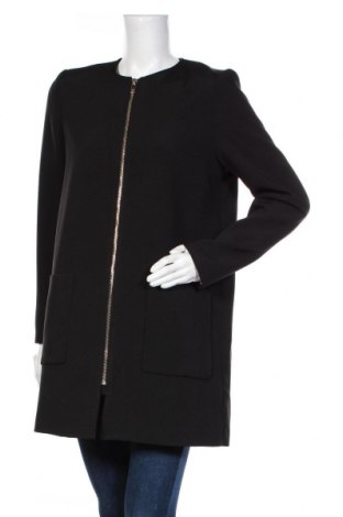 Дамско палто H&M, Размер L, Цвят Черен, 95% полиестер, 5% еластан, Цена 30,61 лв.