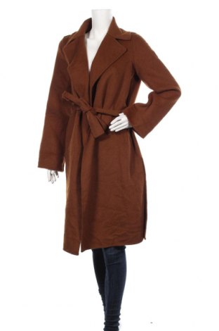 Дамско палто Zara, Размер S, Цвят Кафяв, 51% вълна, 44% полиестер, 5% други нишки, Цена 77,28 лв.