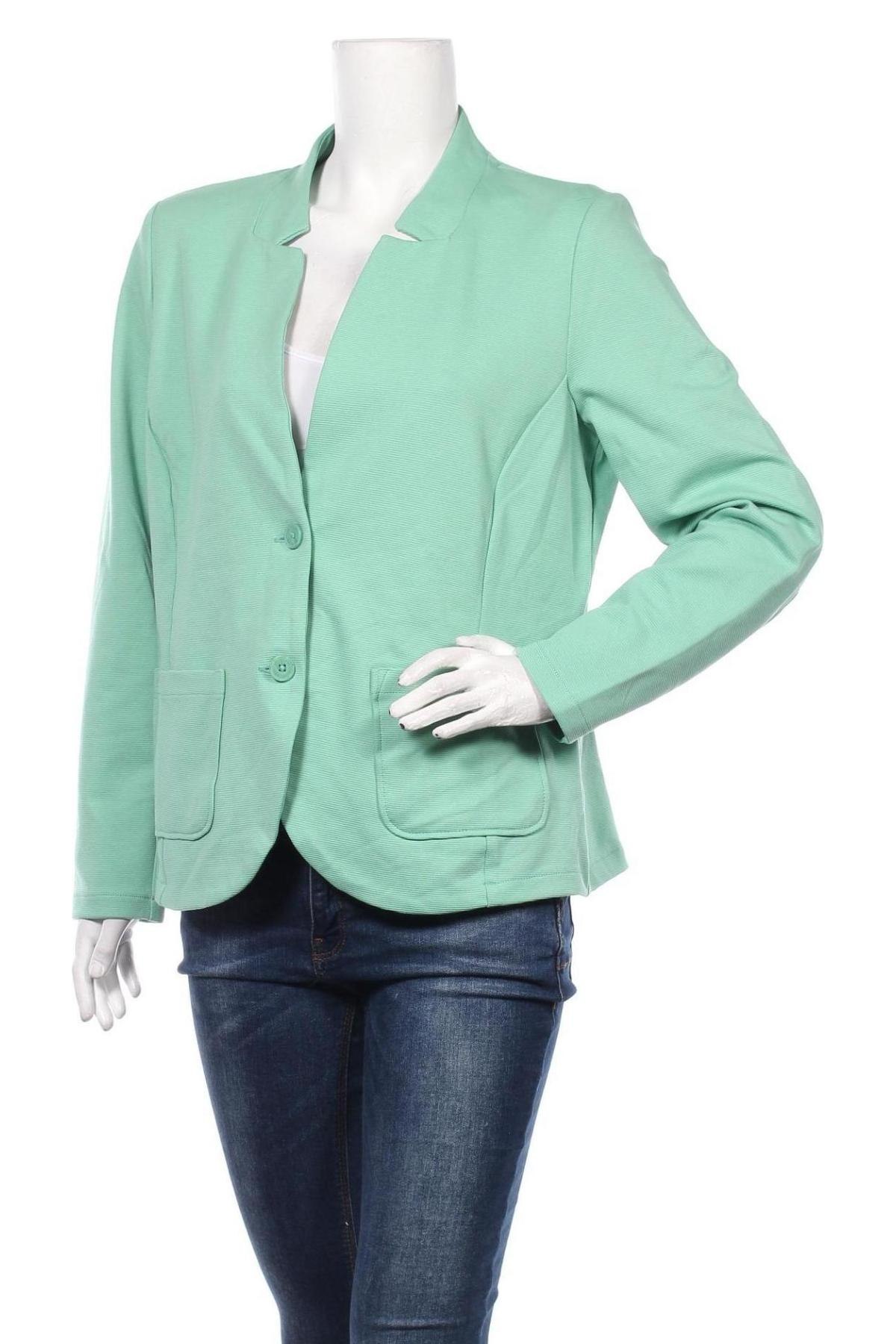 Дамско сако Tom Tailor, Размер XXL, Цвят Зелен, 54% памук, 43% полиестер, 3% еластан, Цена 69,00 лв.