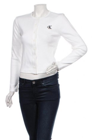 Дамска жилетка Calvin Klein Jeans, Размер S, Цвят Бял, 94% памук, 6% еластан, Цена 98,47 лв.