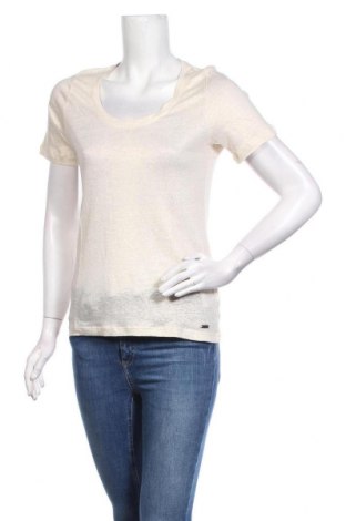 Γυναικείο t-shirt Pepe Jeans, Μέγεθος S, Χρώμα Εκρού, Λινό, Τιμή 20,36 €