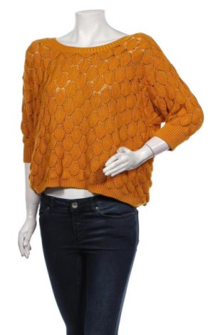 Дамски пуловер An'ge, Размер M, Цвят Жълт, 50% акрил, 50% памук, Цена 21,20 лв.