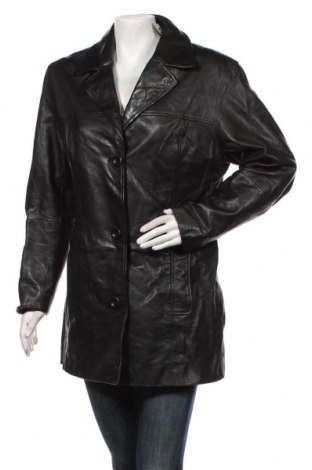 Дамско кожено яке, Размер XL, Цвят Черен, Цена 35,00 лв.