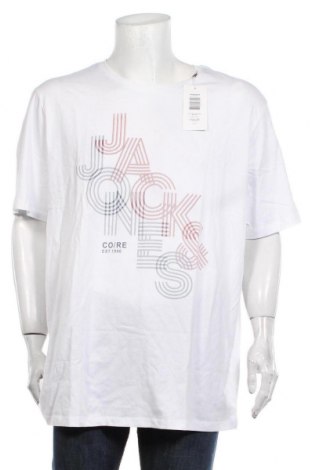Męski T-shirt Jack & Jones, Rozmiar 4XL, Kolor Biały, Bawełna, Cena 79,67 zł