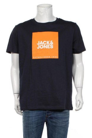 Мъжка тениска Jack & Jones, Размер XXL, Цвят Син, Памук, Цена 36,26 лв.