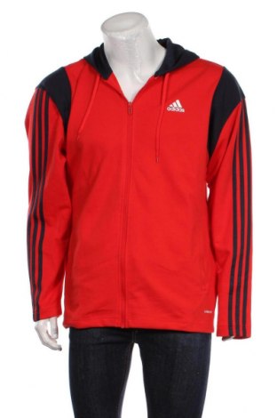 Ανδρικό φούτερ Adidas, Μέγεθος L, Χρώμα Κόκκινο, 47% πολυεστέρας, 53% βαμβάκι, Τιμή 26,60 €