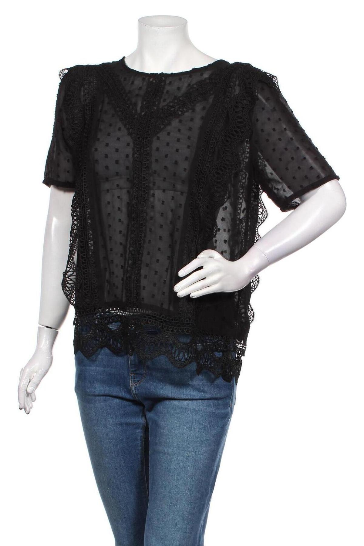 Γυναικεία μπλούζα Ichi, Μέγεθος M, Χρώμα Μαύρο, Πολυεστέρας, Τιμή 17,78 €