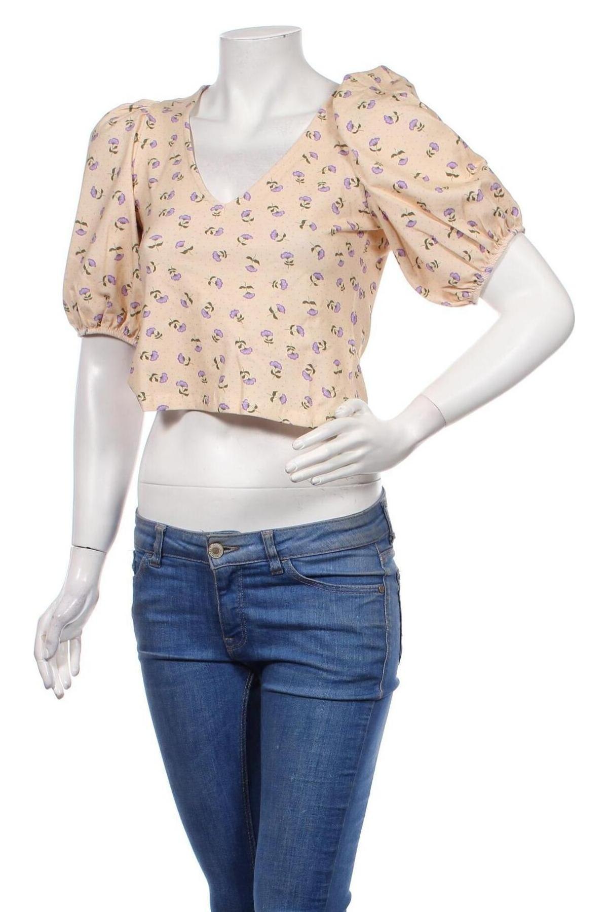 Γυναικεία μπλούζα Monki, Μέγεθος M, Χρώμα  Μπέζ, 96% βαμβάκι, 4% ελαστάνη, Τιμή 12,63 €